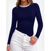 image:imageBTFBM Ribbed Long Sleeve Shirts for Women Fitted UnderscrubNavy Blue
