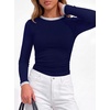 image:imageBTFBM Ribbed Long Sleeve Shirts for Women Fitted UnderscrubNavy Blue