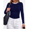 image:imageBTFBM Ribbed Long Sleeve Shirts for Women Fitted UnderscrubNavy Blue