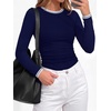 image:imageBTFBM Ribbed Long Sleeve Shirts for Women Fitted UnderscrubNavy Blue