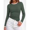 image:imageBTFBM Ribbed Long Sleeve Shirts for Women Fitted UnderscrubSage Green