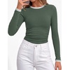 image:imageBTFBM Ribbed Long Sleeve Shirts for Women Fitted UnderscrubSage Green
