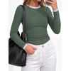image:imageBTFBM Ribbed Long Sleeve Shirts for Women Fitted UnderscrubSage Green