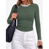 image:imageBTFBM Ribbed Long Sleeve Shirts for Women Fitted UnderscrubSage Green