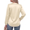 image:imageBTFBM Satin Blouses for Women Dressy Casual Button Down ShirtsBeige