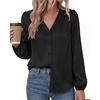image:imageBTFBM Satin Blouses for Women Dressy Casual Button Down ShirtsBlack