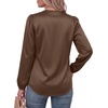 image:imageBTFBM Satin Blouses for Women Dressy Casual Button Down ShirtsBrown