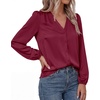 image:imageBTFBM Satin Blouses for Women Dressy Casual Button Down ShirtsBurgundy