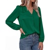 image:imageBTFBM Satin Blouses for Women Dressy Casual Button Down ShirtsGreen