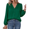 image:imageBTFBM Satin Blouses for Women Dressy Casual Button Down ShirtsGreen