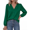 image:imageBTFBM Satin Blouses for Women Dressy Casual Button Down ShirtsGreen