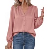 image:imageBTFBM Satin Blouses for Women Dressy Casual Button Down ShirtsPink
