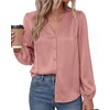 image:imageBTFBM Satin Blouses for Women Dressy Casual Button Down ShirtsPink