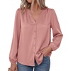 image:imageBTFBM Satin Blouses for Women Dressy Casual Button Down ShirtsPink