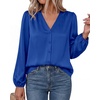 image:imageBTFBM Satin Blouses for Women Dressy Casual Button Down ShirtsRoyal Blue