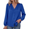 image:imageBTFBM Satin Blouses for Women Dressy Casual Button Down ShirtsRoyal Blue