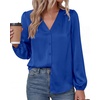 image:imageBTFBM Satin Blouses for Women Dressy Casual Button Down ShirtsRoyal Blue