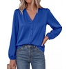 image:imageBTFBM Satin Blouses for Women Dressy Casual Button Down ShirtsRoyal Blue