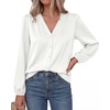 image:imageBTFBM Satin Blouses for Women Dressy Casual Button Down ShirtsWhite