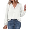 image:imageBTFBM Satin Blouses for Women Dressy Casual Button Down ShirtsWhite