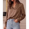 image:imageBTFBM Satin Blouses for Women Dressy CasualBrown