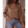 image:imageBTFBM Satin Blouses for Women Dressy CasualBrown