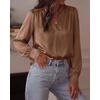 image:imageBTFBM Satin Blouses for Women Dressy CasualBrown