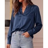image:imageBTFBM Satin Blouses for Women Dressy CasualNavy