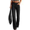 image:imageBTFBM Straight Leg Jeans for Women Stretchy Curve Appeal PantsBlack