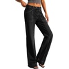image:imageBTFBM Straight Leg Jeans for Women Stretchy Curve Appeal PantsBlack