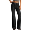 image:imageBTFBM Straight Leg Jeans for Women Stretchy Curve Appeal PantsBlack