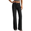 image:imageBTFBM Straight Leg Jeans for Women Stretchy Curve Appeal PantsBlack