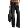 image:imageBTFBM Straight Leg Jeans for Women Stretchy Curve Appeal PantsBlack