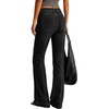 image:imageBTFBM Straight Leg Jeans for Women Stretchy Curve Appeal PantsBlack