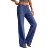 image:imageBTFBM Straight Leg Jeans for Women Stretchy Curve Appeal PantsDark Blue
