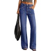 image:imageBTFBM Straight Leg Jeans for Women Stretchy Curve Appeal PantsDark Blue