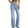 image:imageBTFBM Straight Leg Jeans for Women Stretchy Curve Appeal PantsLight Blue