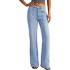 image:imageBTFBM Straight Leg Jeans for Women Stretchy Curve Appeal PantsLight Blue
