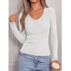 image:imageBTFBM V Neck Fall Long Sleeve Shirts for WomenWhite