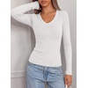 image:imageBTFBM V Neck Fall Long Sleeve Shirts for WomenWhite