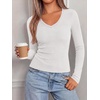 image:imageBTFBM V Neck Fall Long Sleeve Shirts for WomenWhite