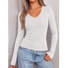 image:imageBTFBM V Neck Fall Long Sleeve Shirts for WomenWhite