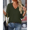 image:imageBTFBM V Neck Sweaters for Women Fall Clothes 2026Army Green