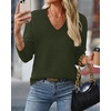 image:imageBTFBM V Neck Sweaters for Women Fall Clothes 2026Army Green