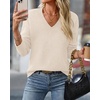 image:imageBTFBM V Neck Sweaters for Women Fall Clothes 2026Beige