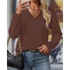 image:imageBTFBM V Neck Sweaters for Women Fall Clothes 2026Brown