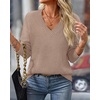 image:imageBTFBM V Neck Sweaters for Women Fall Clothes 2026Khaki