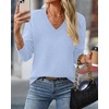 image:imageBTFBM V Neck Sweaters for Women Fall Clothes 2026Light Blue