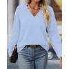 image:imageBTFBM V Neck Sweaters for Women Fall Clothes 2026Light Blue