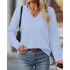 image:imageBTFBM V Neck Sweaters for Women Fall Clothes 2026Light Blue